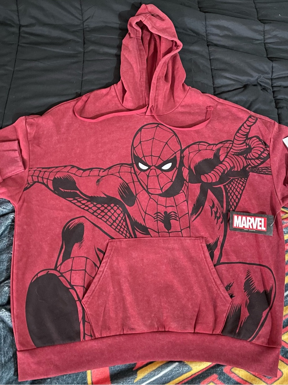 Marvel Men’s Spider-Man Red Hooded Sweater Size Large
